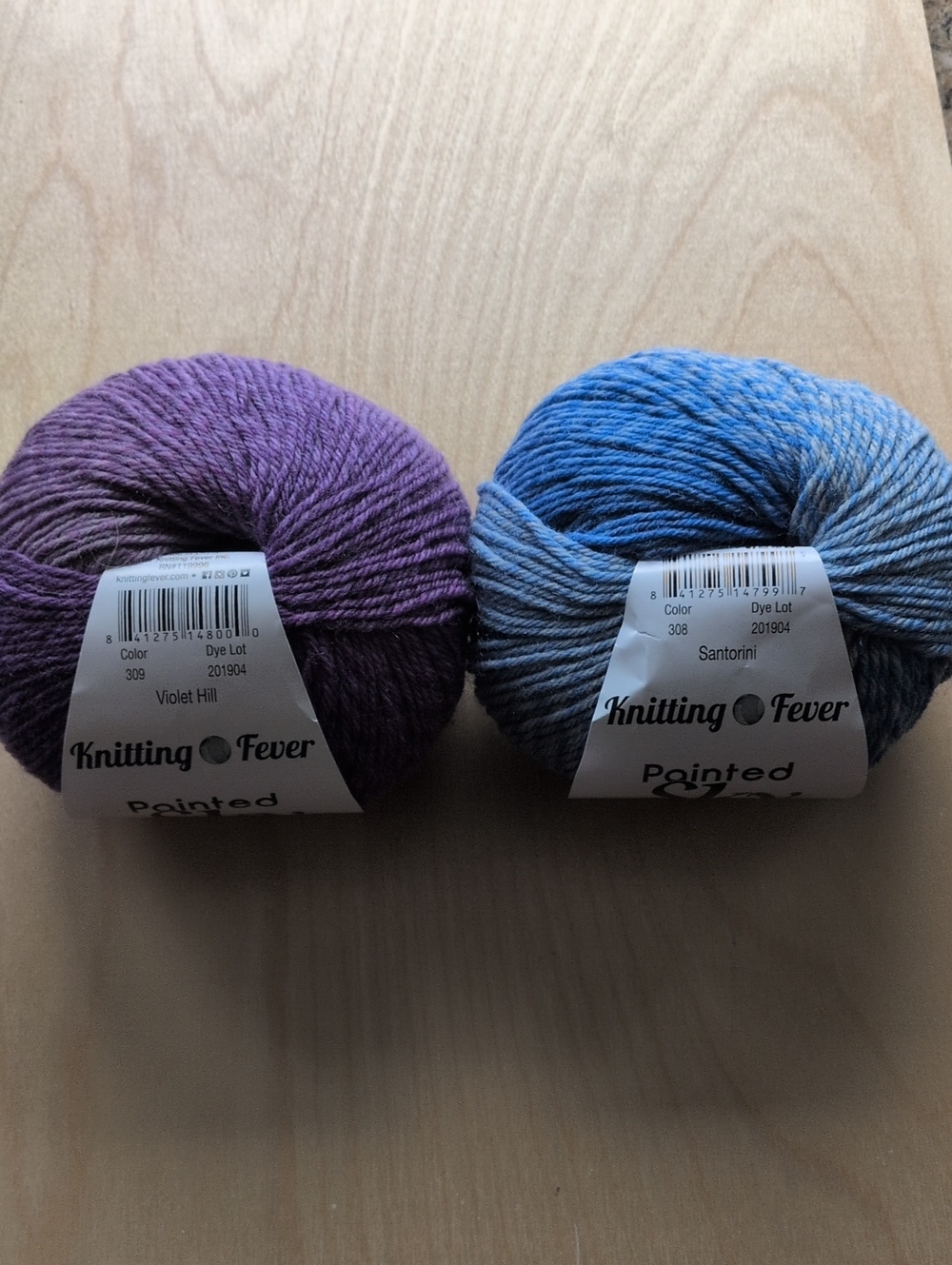 Lot Of 2 Skeins "Painted Sky"  Knitting Fever  100% SW Wool